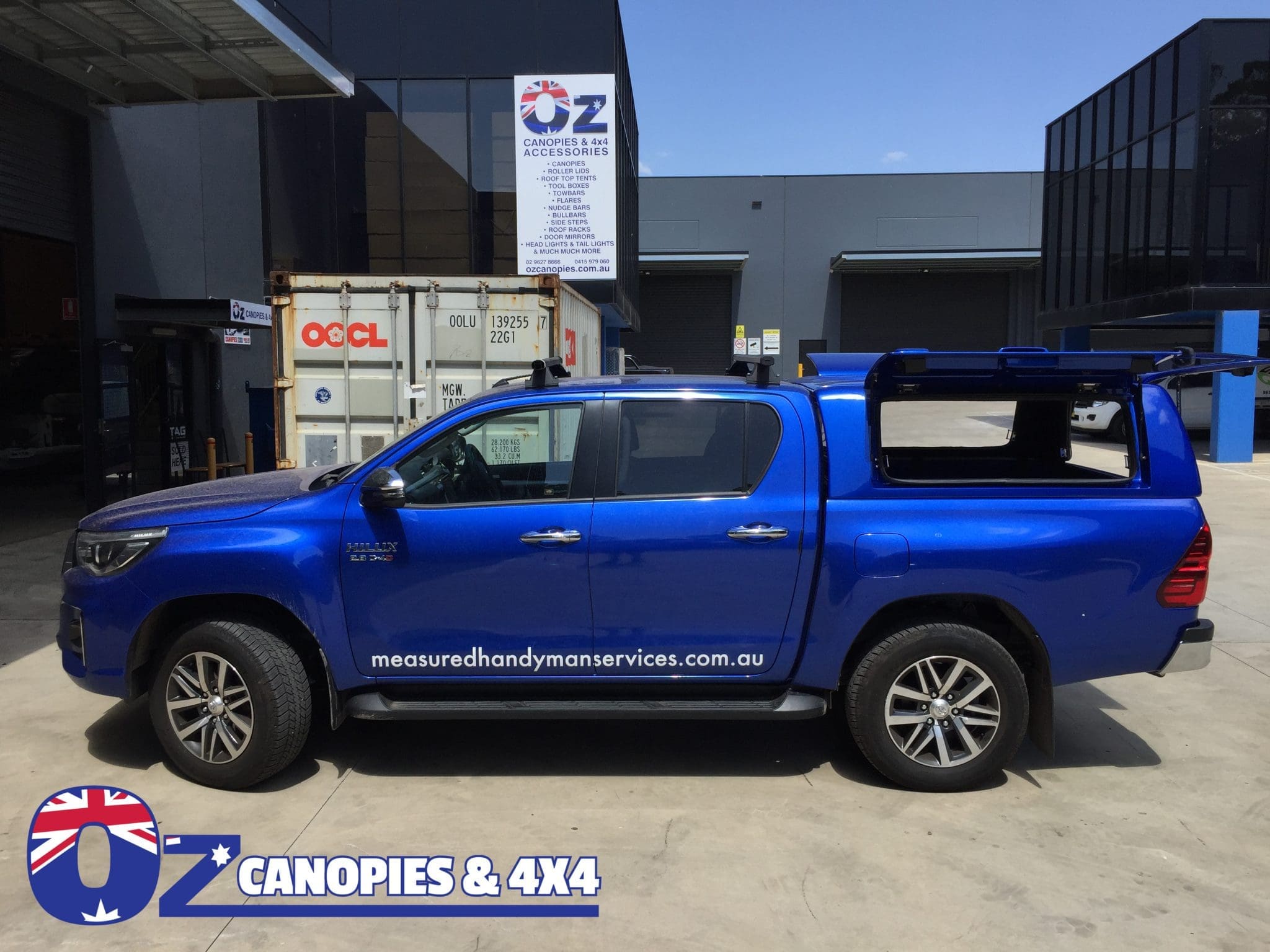 Toyota Hilux A Deck SR5 Dual Cab Canopy 2015 to 12/2025 Lift up side Doors