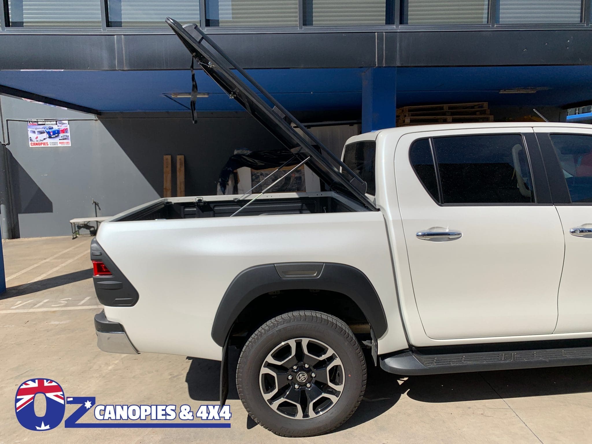 Hilux Revo SR5 A Deck 2015 to Current Aluminium Hard Lid Tonneau Cover EGR Load Shield Matte Black