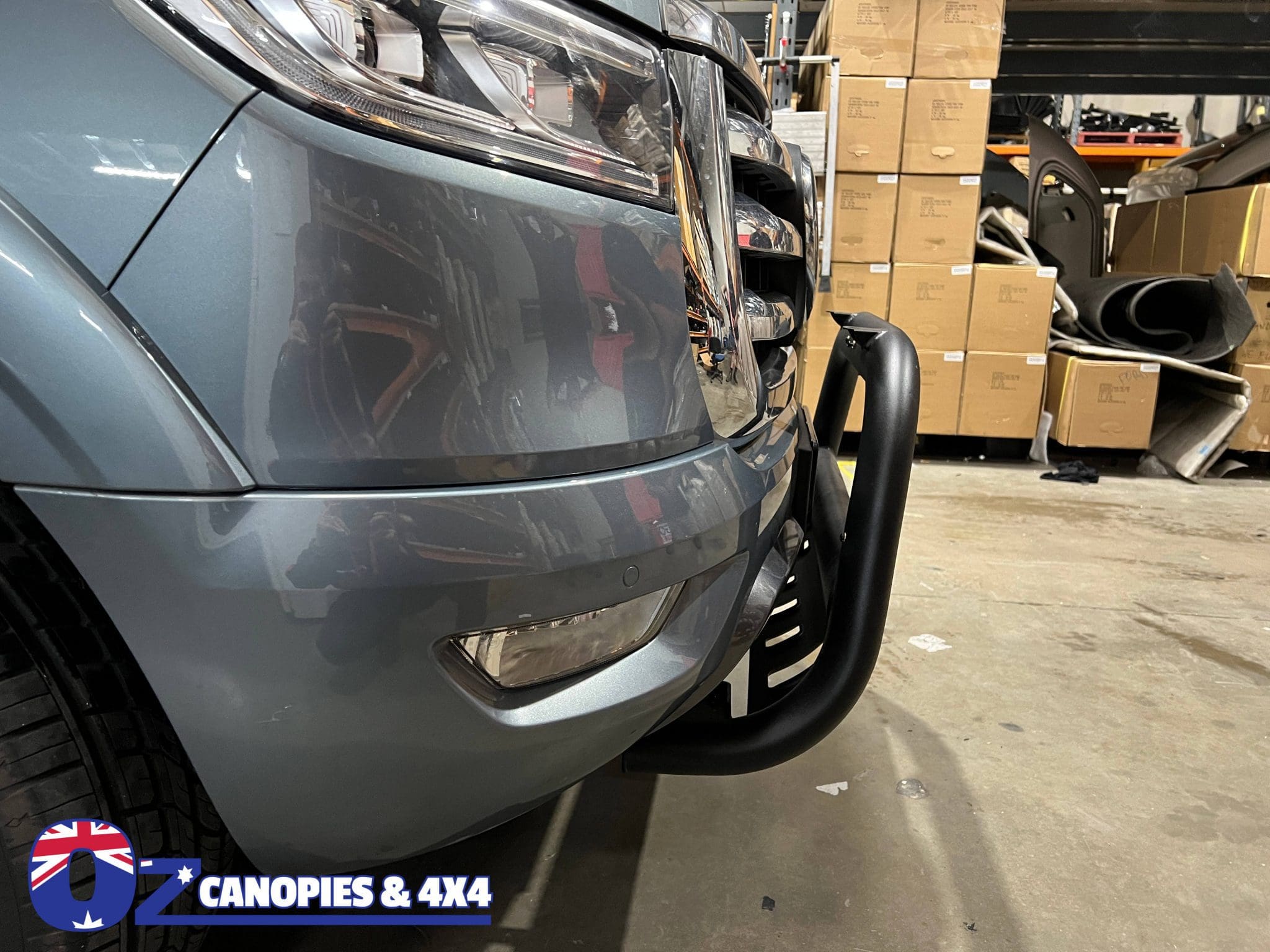 GWM Cannon Nudge Bar with Bash Plate Matte Black