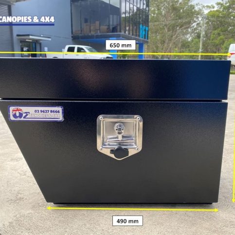 Under Tray Black Steel Angled Left Hand Side Tool Box 650x420x220