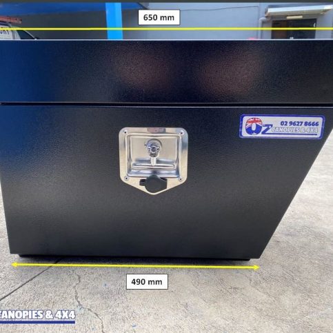 Under Tray Black Steel Angled Right Hand Side Tool Box 650x420x220