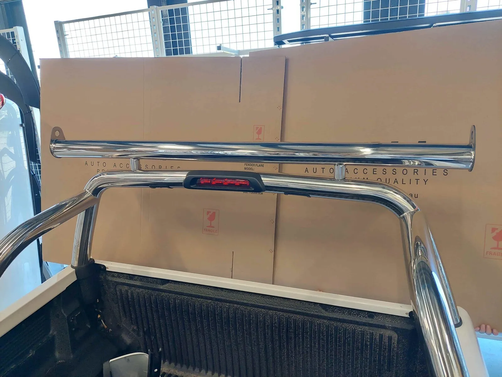 Universal Chrome Stainless Steel Sports Bar Ladder Rack Extension Bar Steel 1450mm