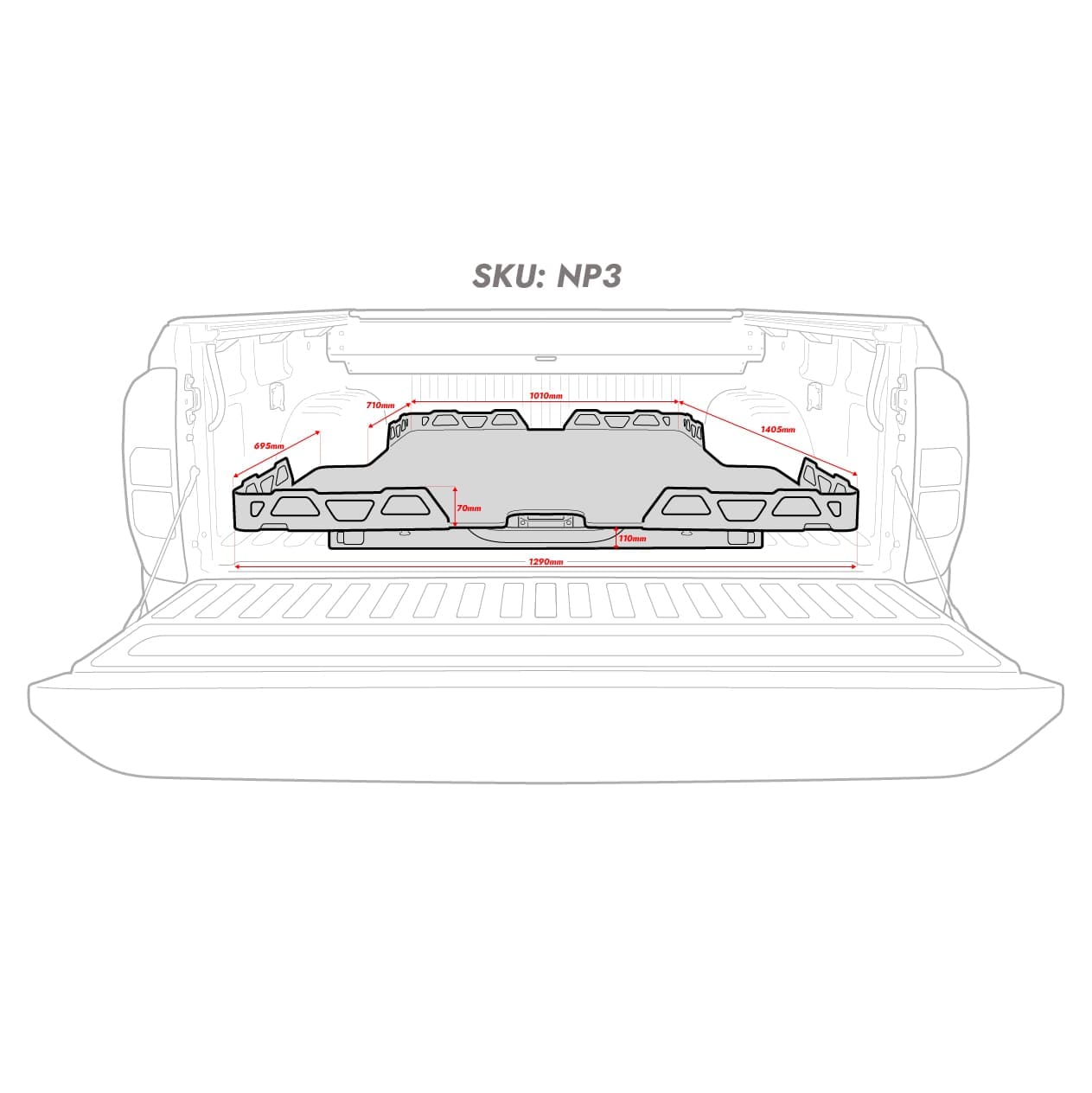 HSP Load Slide Suits Dual Cab Nissan Navara NP300 & D23 2015 to 03/2026