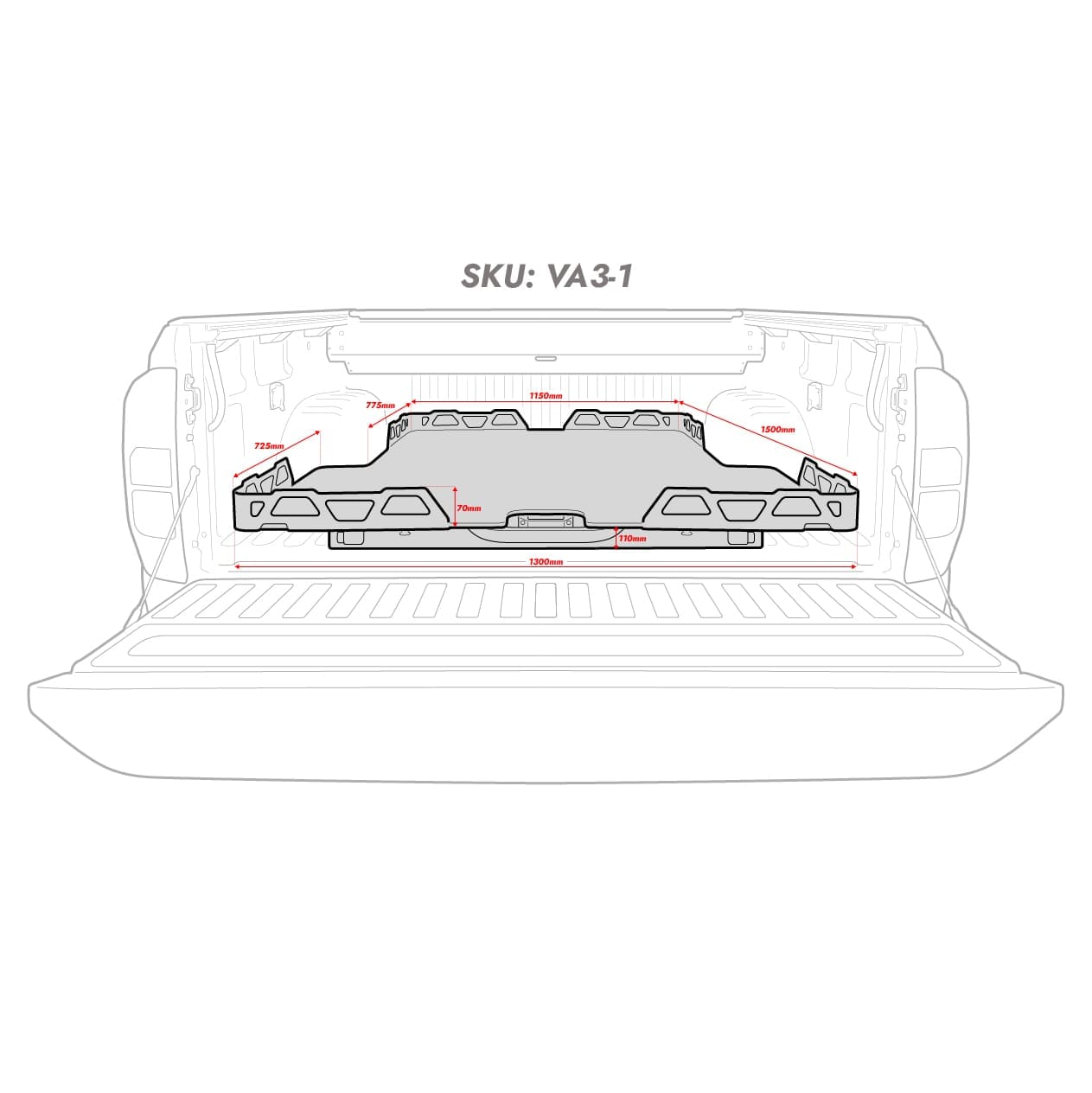 HSP Load Slide Suits All New Volkswagen Amarok 2023 Onwards (Suits Genuine Tubliner)