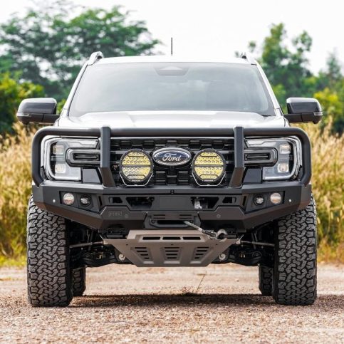 PIAK Genesis Loop Bar (Black Recovery Points & Grey Bash Plate) for Ford Ranger (5/2022 on) & Everest (6/2022 on) BullBar