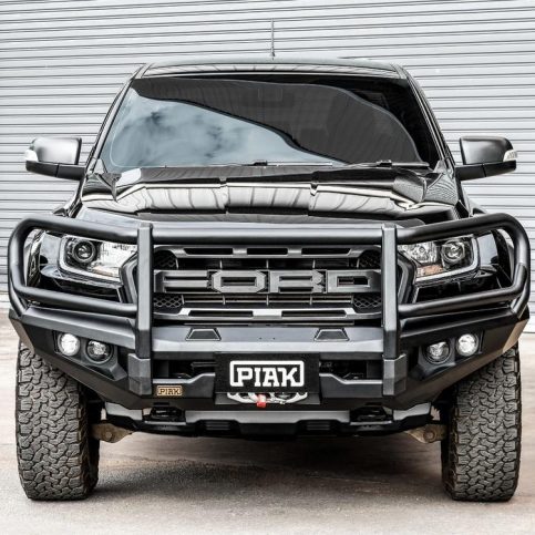PIAK Elite Loop Bar with Black Protection Plate for Ford Ranger Raptor PX MKIII (7/2018 to 4/2022) BullBar